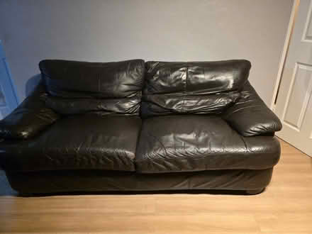 Photo of free 3 &2 Seater brown leather sofa (Attwood Green B15) #2