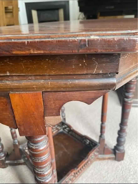 Photo of free Vintage Dark Wood Hexagonal Table (Warlingham CR6) #3