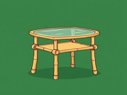 Photo of free small bamboo table with glass top (Moor Allerton LS17) #1