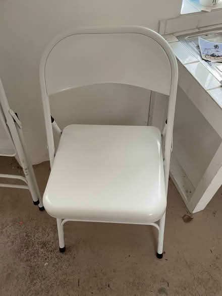 Photo of free Pair of 2 Habitat Macadam folding white metal chairs (Muswell Hill N10) #2