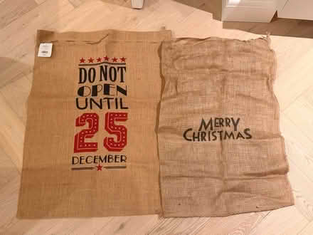 Photo of free 2 Xmas burlap sacks (Grove Park, Chiswick, W4) #1