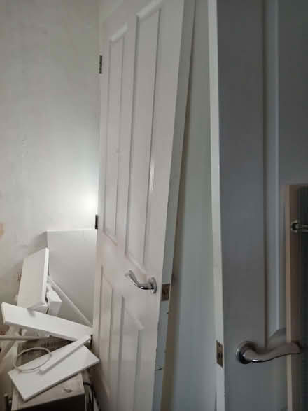 Photo of free Two white doors with handles 198x84cm (Southey Green S5) #2