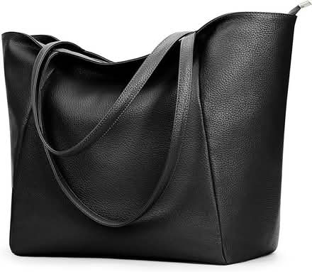Photo of Large Plain Black Faux Leather Tote Bag (Littleover DE23) #1