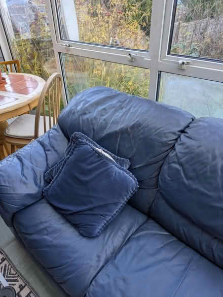 Photo of free Blue three seater sofa (W3) #1