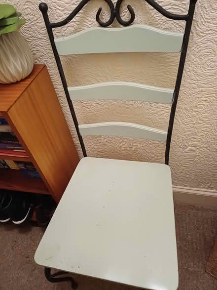 Photo of free Wrought iron and wood chair (Stockbridge EH3) #2