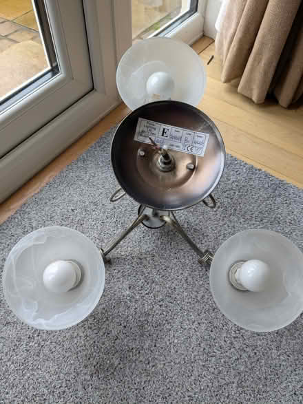Photo of free Antique brass effect 3 Lamp Ceiling light (Bare LA4) #2