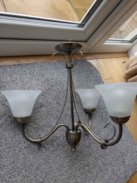 Photo of free Antique brass effect 3 Lamp Ceiling light (Bare LA4) #1