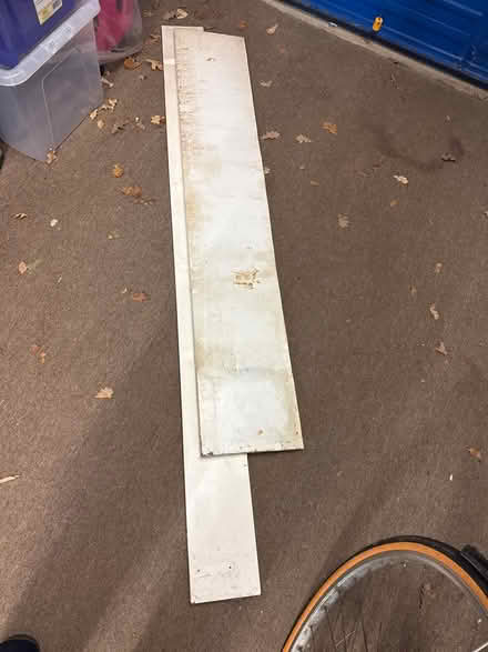 Photo of free 2 long white shelves (OX5 (Kidlington)) #1