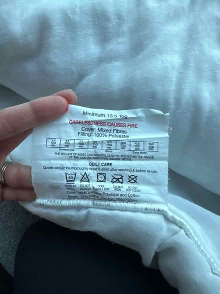 Photo of free 13.5 tog double duvet (Whetstone N20) #1