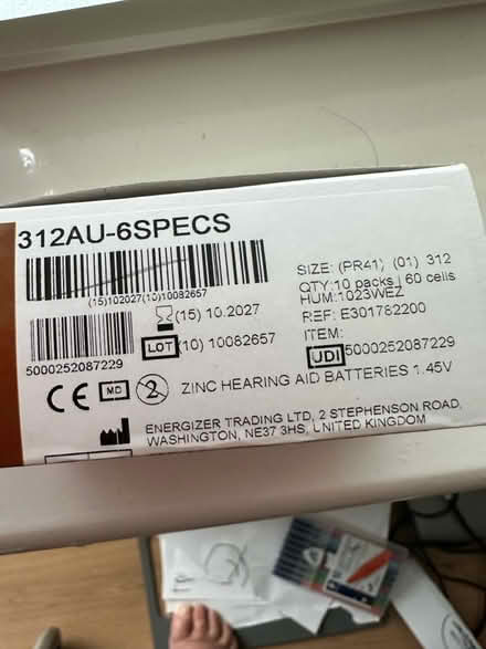 Photo of free hearing aid batteries (Dunbar EH42) #2