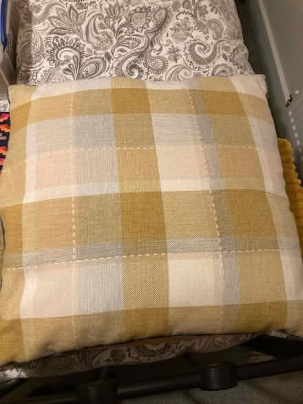 Photo of free Large gold/grey cushion 20x20in (Oxon SY3) #1