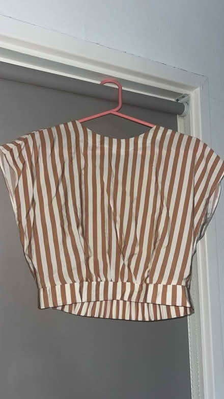 Photo of free Brown and white striped blouse (Coulsdon town station) #2