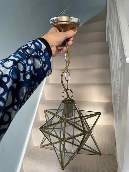 Photo of free Glass star shaped pendant light (Raynes Park) #1