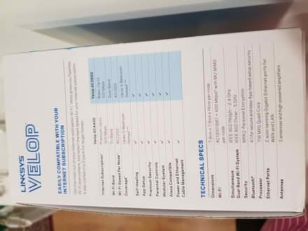 Photo of free LinkSys Velop Mesh Wifi (1 node working) (Norham Manor OX1) #3