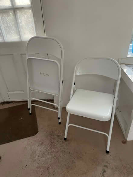 Photo of free Pair of 2 Habitat Macadam folding white metal chairs (Muswell Hill N10) #1