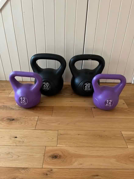 Photo of free Two pairs of 20kg and 12kg kettlebells (Beckenham BR3) #1
