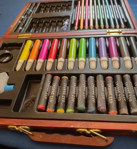 Photo of free Old Stationery set in wooden box (Goldsworth Park GU21) #1