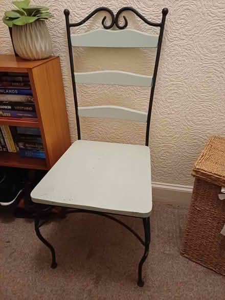 Photo of free Wrought iron and wood chair (Stockbridge EH3) #1