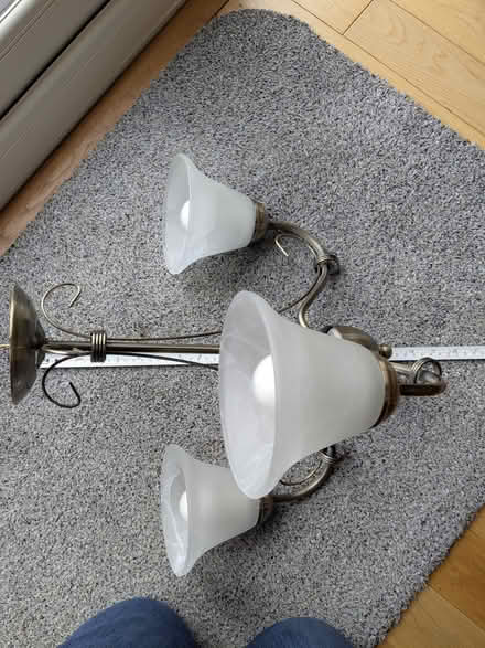 Photo of free Antique brass effect 3 Lamp Ceiling light (Bare LA4) #4