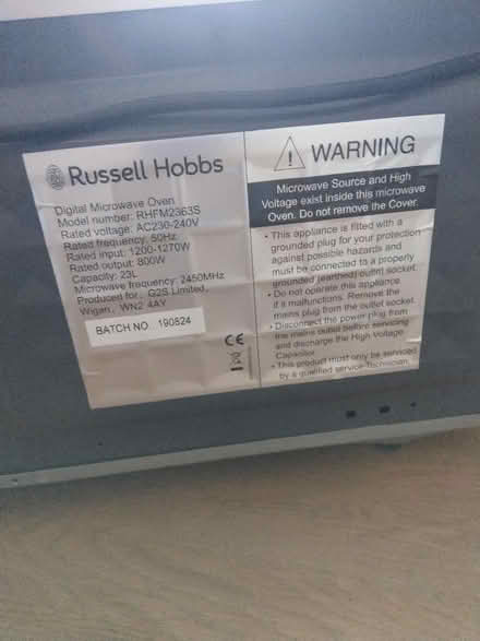 Photo of free Microwave Oven 800W (Rode Manor BA11) #2