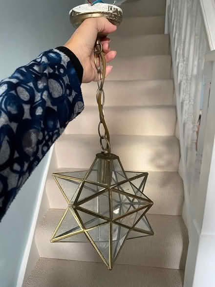 Photo of free Glass star shaped pendant light (Raynes Park) #2