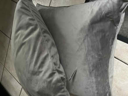 Photo of free 2 Grey Velour Cushions (Freehold LA1) #2