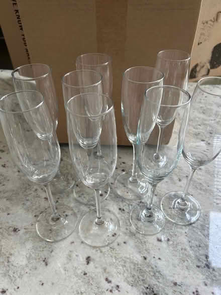 Photo of free 9 mixed glass flutes (Near Kew Gardens, Richmond) #1