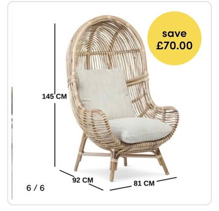 Photo of free Cocoon chair (Corner Lane, Leigh) #4