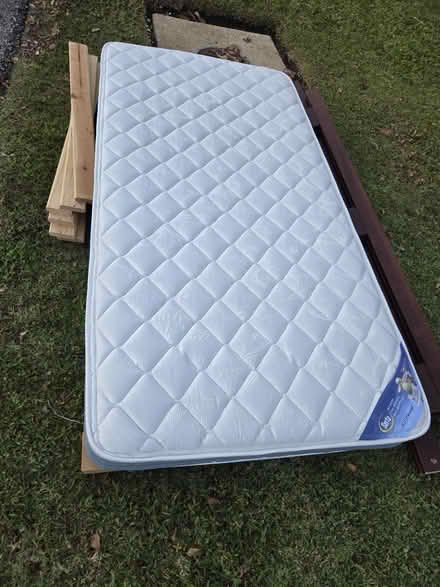 Photo of free Twin bed mattress, steps f bunk bed (70123) #1