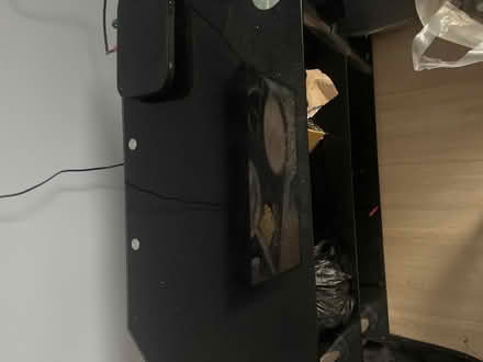 Photo of free Black glass tv stand (Ravenscourt Park W6) #2