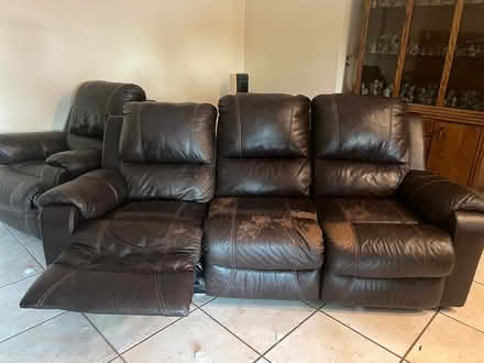 Photo of free Leather recliner and couch (Warner/Elliot Loop) #2