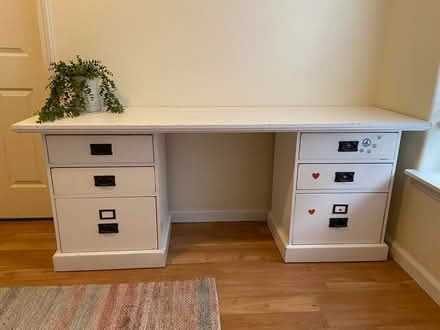 Photo of free 3 piece white desk (Gresham Station area) #1