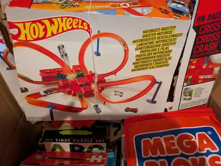 Photo of free Mixed box of toys (bricks, puzzles, race track) (West Oxfordshire OX28) #3