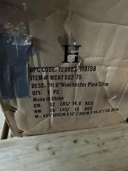 Photo of free Christmas Tree 7ft 6 inches (7.5 Foot 2.286 Metre) (Willaston CW5) #1