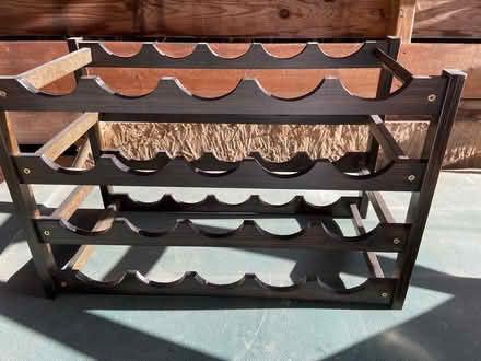 Photo of free Wooden wine rack. Holds 20 bottles (Donnington/Speen) #1
