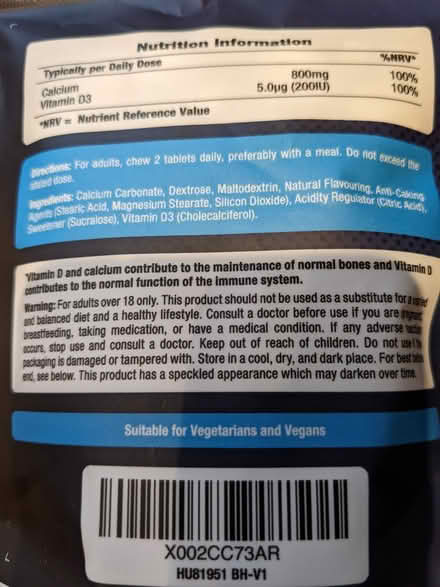 Photo of free Chewable Calcium and Vitamin D3 (Caversham Park RG4) #2