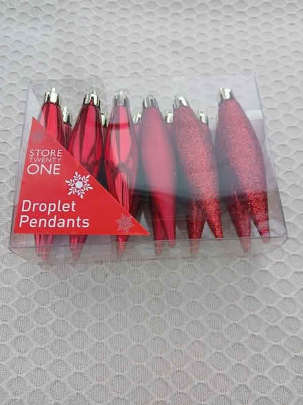 Photo of free 12 red tree decorations (Wallisdown BH12) #1