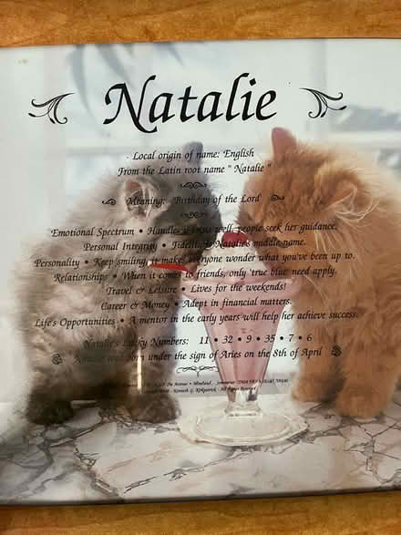 Photo of free Framed Natalie name meaning print (Horton TA19) #2