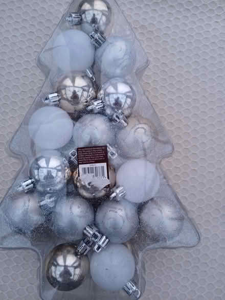 Photo of free White & silver mini baubles (Wallisdown BH12) #2