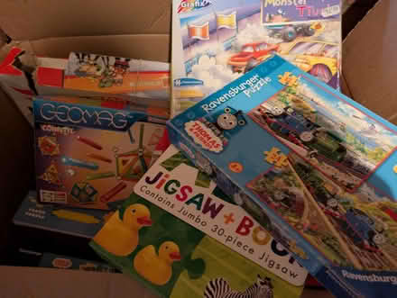 Photo of free Mixed box of toys (bricks, puzzles, race track) (West Oxfordshire OX28) #4
