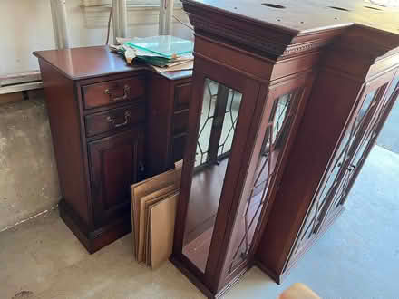 Photo of free Dark wood dining room hutch (West Groton, near Town Forest) #3