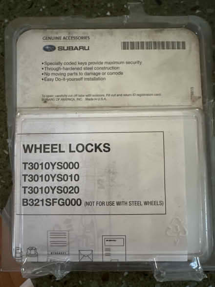 Photo of free Subaru wheel locks (Watertown, MA) #2