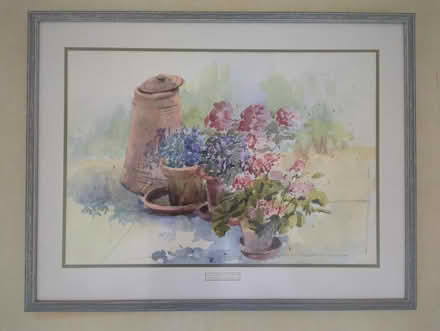 Photo of free Watercolour painting depicting potted geraniums (Strawberry Hill TW1) #1