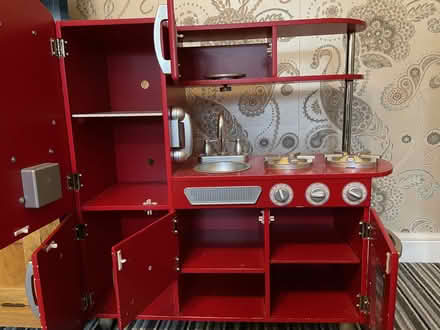 Photo of free Red children’s play kitchen with accessories (Writtle CM1) #2