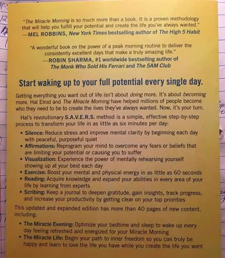 Photo of free The Miracle Morning book-95014 (Prospect/Stelling) #2