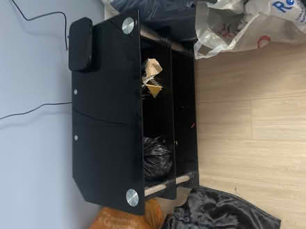 Photo of free Black glass tv stand (Ravenscourt Park W6) #1