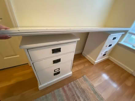 Photo of free 3 piece white desk (Gresham Station area) #3