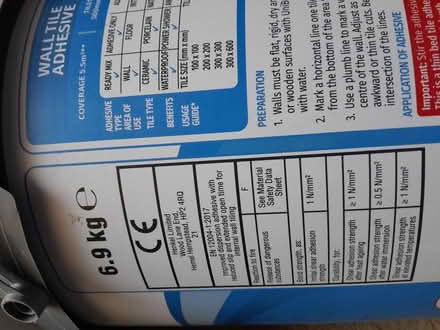 Photo of free Wall tile adhesive, opened (Smiths Estate OX28) #3