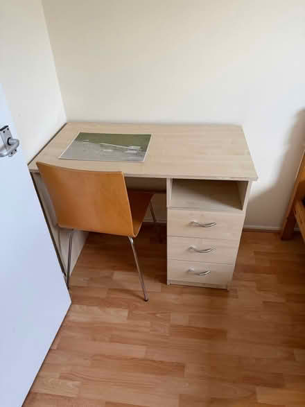 Photo of free Desk and chair wooden with 3 drawers (Battersea SW11) #2