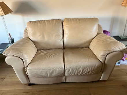 Photo of free Italian Beige Leather 2 & 3 Seat Sofas (Kings Sutton OX17) #1